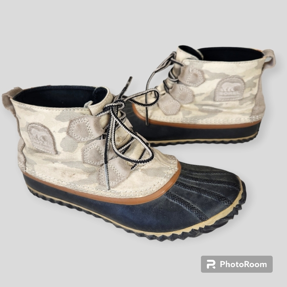 Sorel Out N About Gray Camo Waterproof Winter Snow Rain Duck Boots size 8.5 - Picture 8 of 8